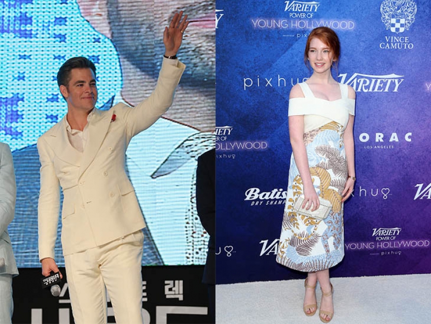 Chris Pine y Annalise Basso lucen Montblanc en la alfombra roja